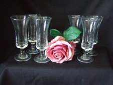 6 x Vintage Retro Clear Glass Port / Sherry / Liqueur Schooner 11.5cm Glasses