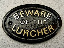 LURCHER -  BEWARE PLAQUE DOG