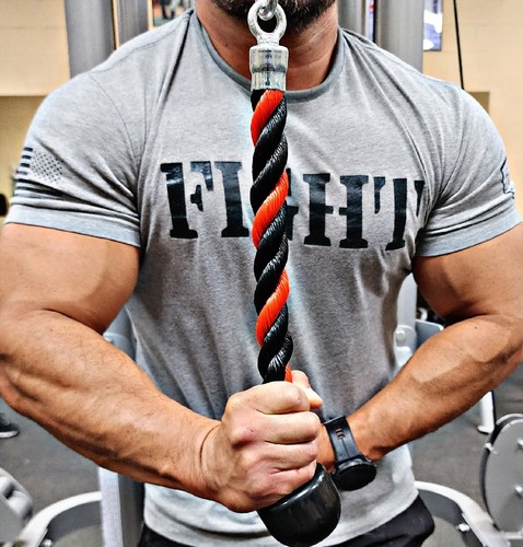 Tricep rope single press push - rope,
