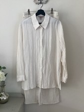 Gorgeous Ladies H&M Champagne Slinky Crinkled Two Piece Outfit, UK Size M, Good