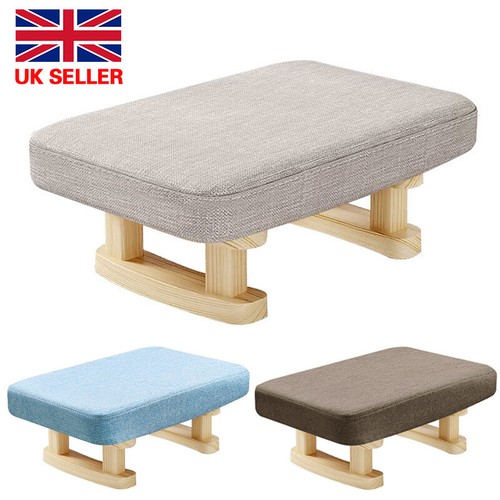 Small wood footstool footrest - wood,
