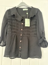 Women's Black Satin Blouse