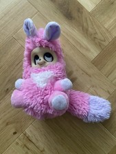 Bush Baby, Pink/white, Plush Soft Toy, Eyes/ears Move, Pre Owned
