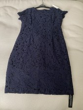 Blue Short Sleeve Lace dress