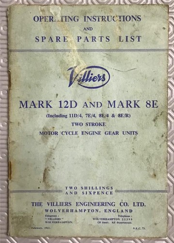 Villiers mark 12d - mark, 12d/8e
