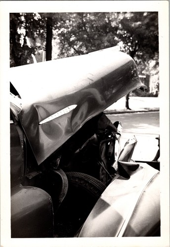Vtg found photo 1955 car - b&w,