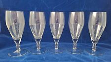 Vintage x5 Wheat Ear Pattern Hand Cut Crystal Glasses Wine Champagne Flutes 