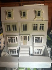 Large Wooden Vintage Style Dolls House With Furniture