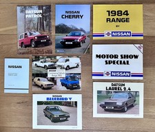 Bundle of Nissan & Datsun Brochures 1982 - 1985 inc Patrol, Bluebird, Cherry