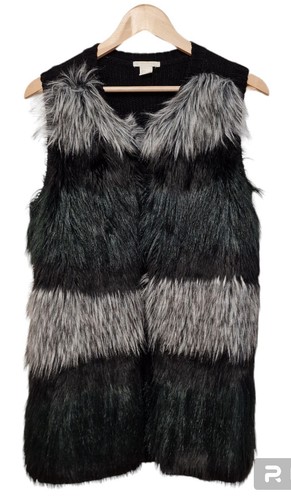 Knitted faux fur gilet - h&m,