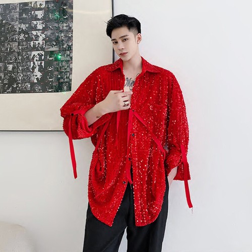 Mens sequin long - sequin, sleeve