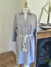 Zara Ecru Blue Cotton Tunic