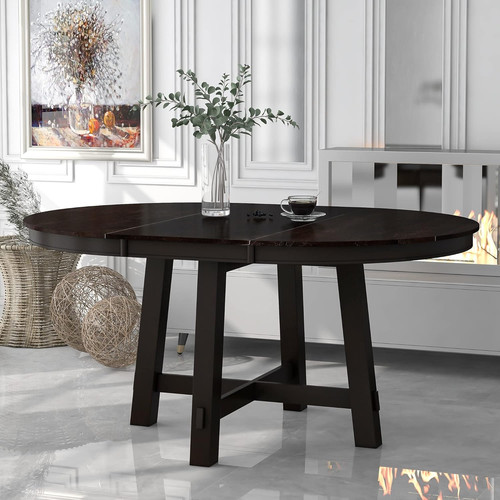 Rustic extendable round dining - rustic,