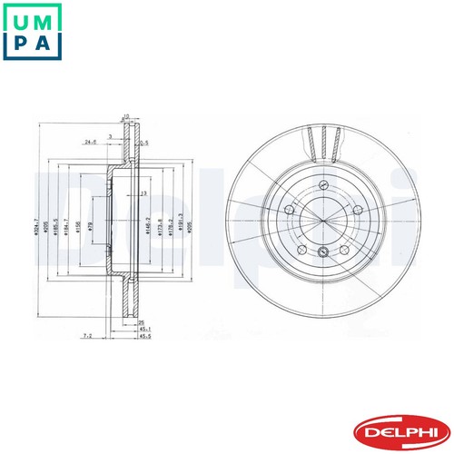 Brake disc bg3830 for bmw - 2x,