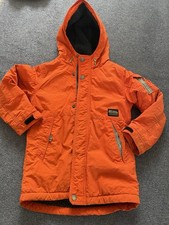 Next Boys Hooded Coat Jacket Fleece Lined Age 5-6 Years Orange