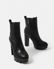 Sexy Chunky High Heel Round Toe Mid-calf Boots For Women