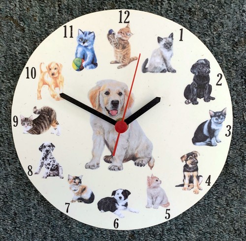 Puppies and kittens clock - and,