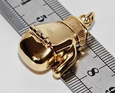 9CT YELLOW GOLD & SILVER SOLID OPENING BOXING GLOVE MEN'S PENDANT
