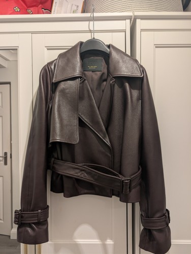 Reiss leather cropped trench - reiss,
