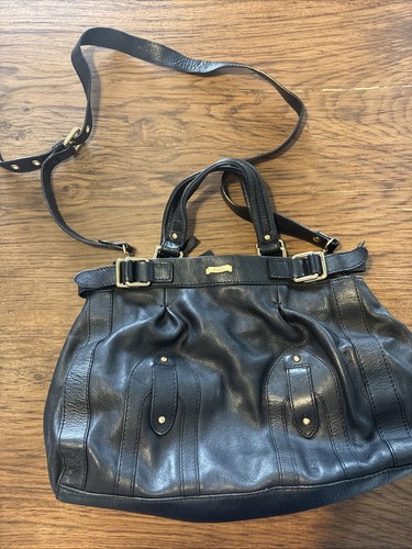 Modalu black leather - leather, with
