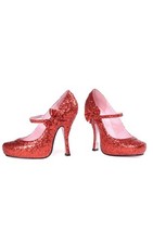 ADULT RUBY SLIPPER RED GLITTER DOROTHY RED RIDING HOOD HIGH HEEL SHOES