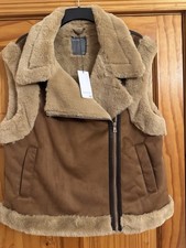 Womens Brown faux suede and