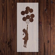 Banksy Girl Bunch Balloons Stencil - 190 Micron Mylar