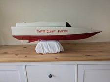 Large 90cm/35in Wooden RC Cigarette Boat Hull – Hand-Built – Santa Claws Racing 
