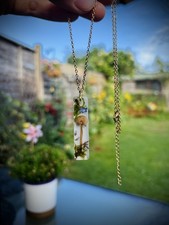 ?Real small mushroom, forest resin necklace , New handmade unique jewelry ?