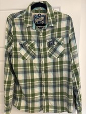 Superdry Men's Lumberjack Shirt Medium Green And White