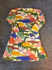 Bobo Choses Organic Colourful Dinosaur Animal Dress Age 10 11 Years