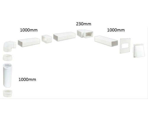 Cooker hood ducting kit - 3m,