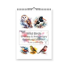 BRITISH WILD BIRDS BIRTHDAY & ANNIVERSARY PERPETUAL WATERCOLOUR CALENDAR