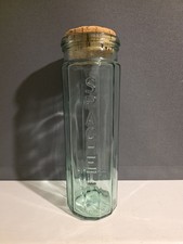 Vintage Green Glass Spaghetti Jar With Cork Lid Made in Italy