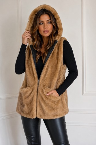 Zara trf camel faux - zara, fur