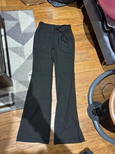 Black flared lounge pants with - black,