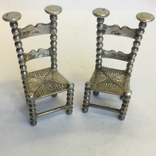 Pair antique solid silver - of,