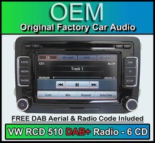 VW Caddy DAB+ car stereo, RCD 510 DAB+ radio 6 CD changer, touchscreen SD card