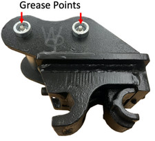 Mini Digger Quick Hitch Manual with Grease Pins 25mm Pins