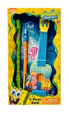 SpongeBob SquarePants 3 Piece Band Set Ukulele Recorder Slide Whistle Music NEW