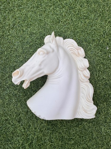 Alabaster horse head statue - alabaster,
