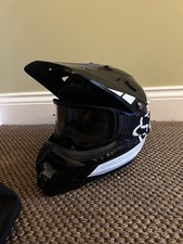 Oneal MTB Racing Helmet Size M Black with Black Fox Goggles and Bag