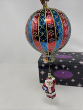 Christopher Radko Christmas Ornament Hot Air Balloon With Santa