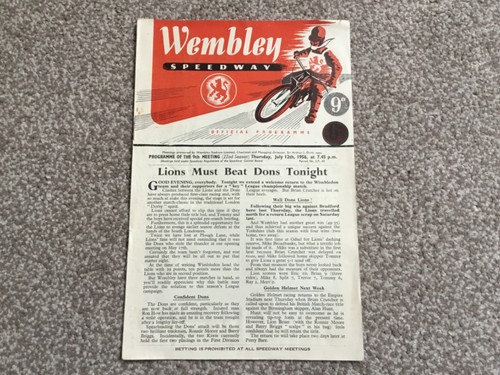 Wembley wimbledon 12 - v, 12/7/56