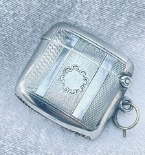 STERLING SILVER EDWARDIAN VESTA CASE- Joseph Gloster, Birmingham, 1903