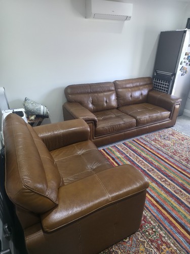 Leather sofa set - leather, 3-seater