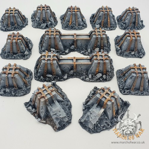 Dragons teeth tank traps - traps, 28mm