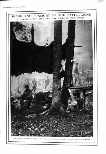 Old print 1916 war french - war,