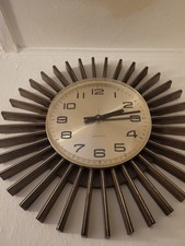 Vintage Westclox Starburst/Sunburst Wall Clock 1960s 1970s MCM Retro 