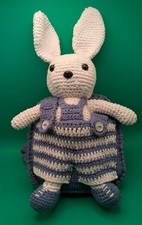 Childs/Toddlers  Teddy Backpack  With Removable Teddy and Clothes Blue and White